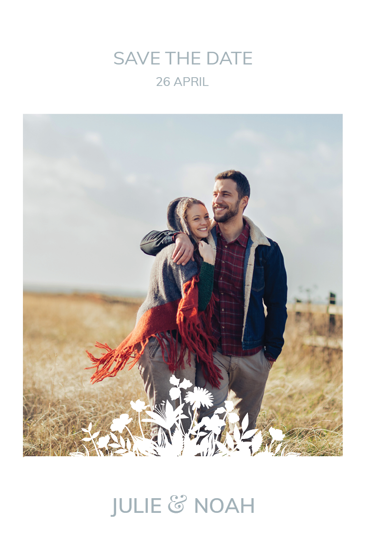 Save the date — Bloemen motief