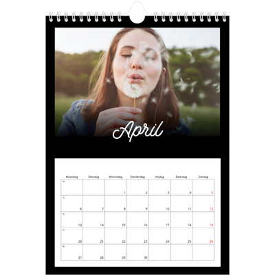 Fotokalender A4 (20 x 30 cm) — Zwart [April]