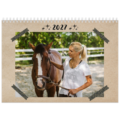 Fotokalender A4 Dubbel (30 x 40 cm) — Foto's met plakband [omslag]