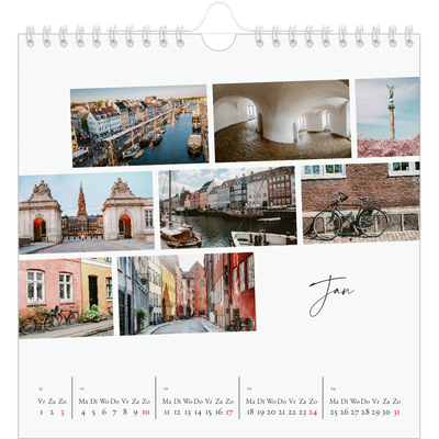 Jaarkalenders vierkant — City trip [Januari]