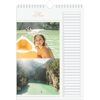 Verjaardagskalenders A4 — Goudschrift banner [Mei]