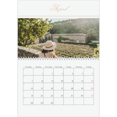 Fotokalender A4 Dubbel (30 x 40 cm) — Goudschrift banner [April]