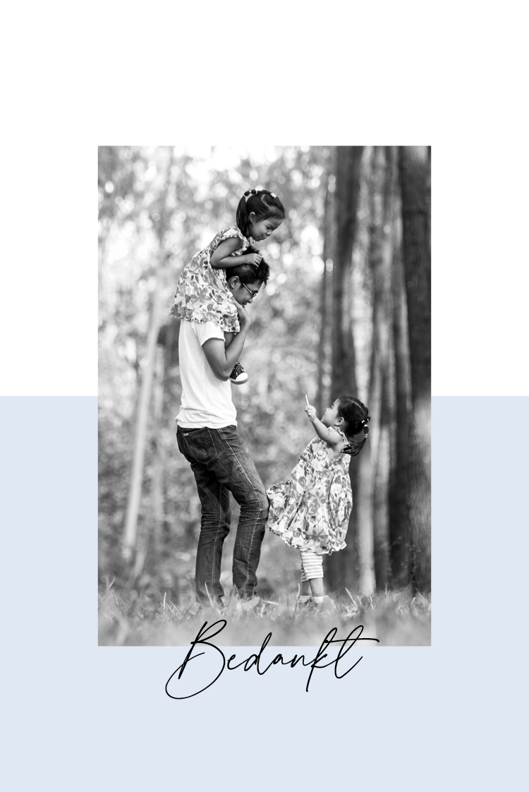 Bedankkaarten — Blauw bedankje