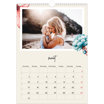 A3 Jaarkalenders — Geverfde bloemen [Maart]