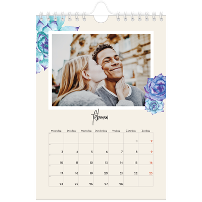 Fotokalender A5 — Geverfde bloemen [Februari]