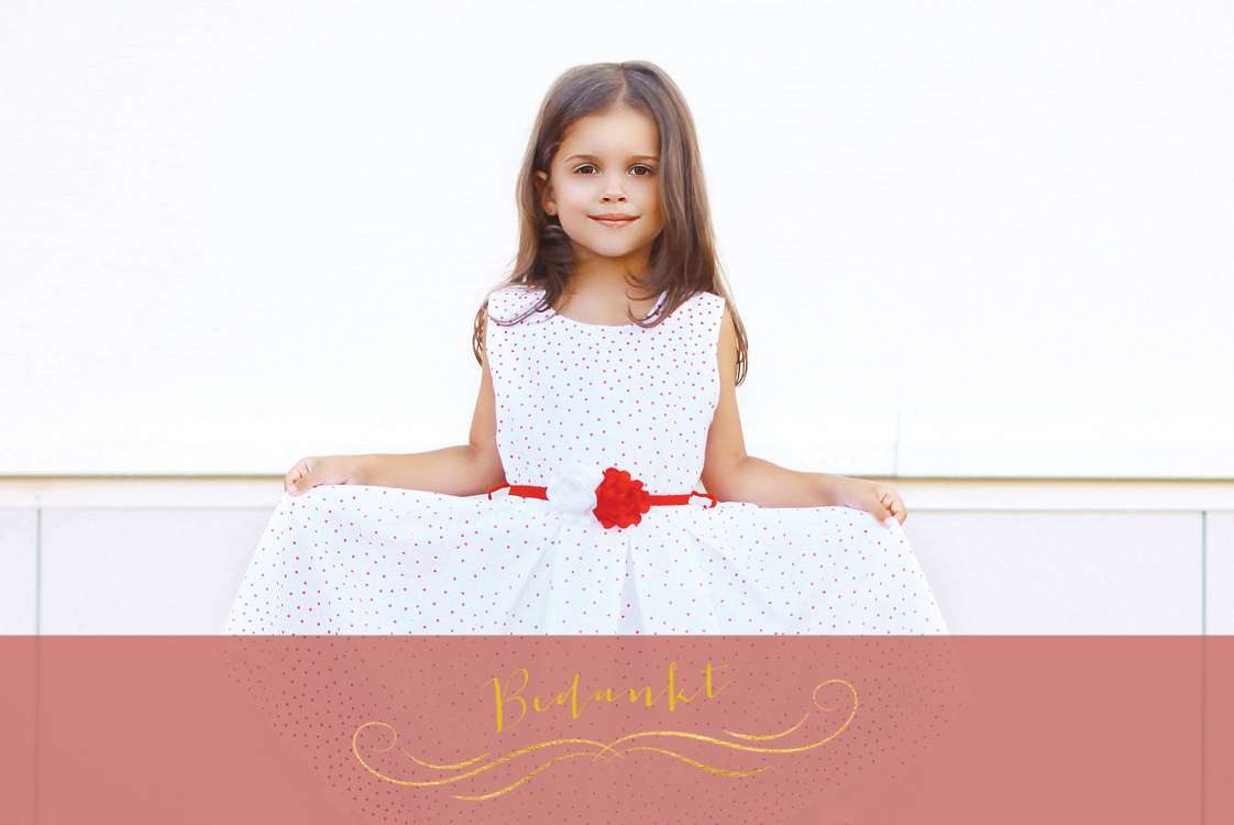 Bedankkaarten — Vintage roze lint