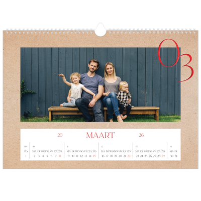 Fotokalender A3 — Rode stippen [Maart]