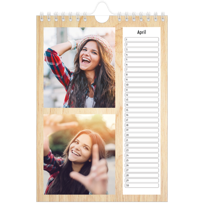 Fotokalender A5 — Houtpatroon [April]