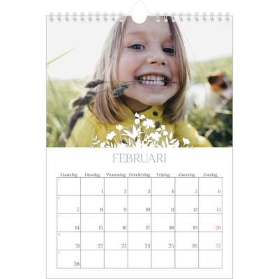 Fotokalender A4 (20 x 30 cm) — Bloemen motief [Februari]