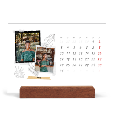 Bureaukalender met houten standaard  — Plakboek flair [omslag]