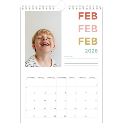 Fotokalender A4 (20 x 30 cm) — Bont gekleurd [Februari]