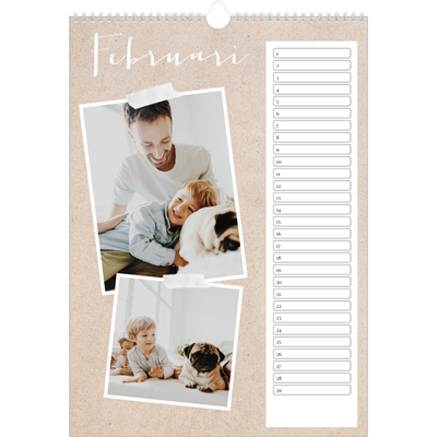 Verjaardagskalenders A3 — Scrapbook kalender [Februari]