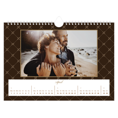 Fotokalender A4 — Vintage zwart-wit [April]