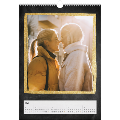 A3 Jaarkalenders — Foto in glitterrand [omslag]
