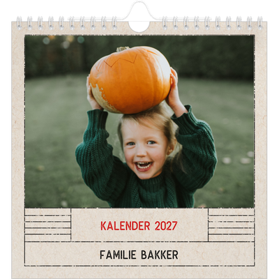 Jaarkalenders vierkant — Craft stempel effect [omslag]