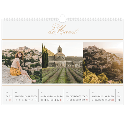 Fotokalender A3 — Goudschrift banner [Maart]