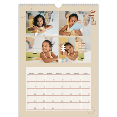 A3 Jaarkalenders — Asymmetrische tekst [April]