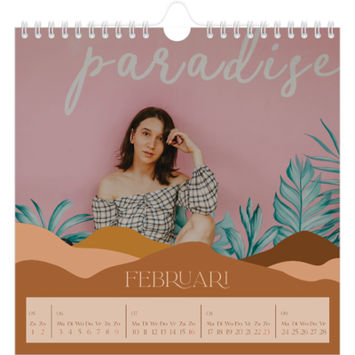 Jaarkalenders vierkant — Neutrale bergen [Februari]