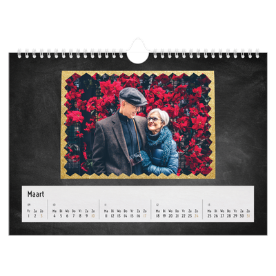 Fotokalender A4 — Foto in glitterrand [Maart]