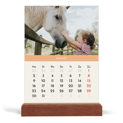 Bureaukalender met houten standaard  — Pastel hoofdstukken [Maart]