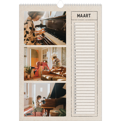 Verjaardagskalenders A3 — Craft stempel effect [Maart]