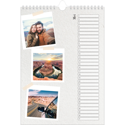 Verjaardagskalenders A4 — Foto's met plakband [Mei]