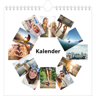 Jaarkalenders vierkant — Collage in blokkenpatroon [omslag]