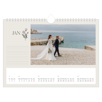 Fotokalender A4 — Initialen in bloei