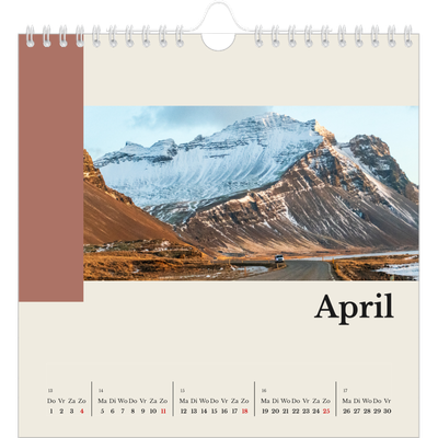 Jaarkalenders vierkant — Bezienswaardigheden van de wereld [April]