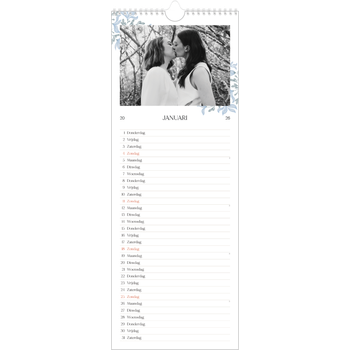 Smalle kalender (15 x 40 cm) — Elegant bloemig
