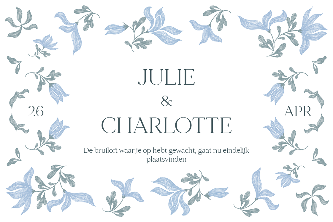 Uitnodigingen — Elegant bloemig