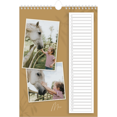 Verjaardagskalenders A4 — Warme aardetinten [Mei]