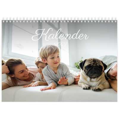 Fotokalender A4 Dubbel (30 x 40 cm) — Handgeschreven maanden [omslag]