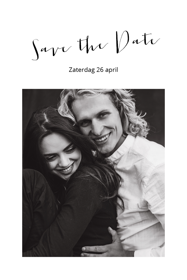 Save the date — Zwart en wit