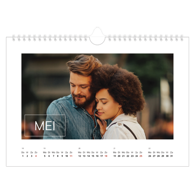 Fotokalender A4 — Overlay van datumvak [Mei]