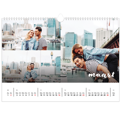 Fotokalender A3 — Schuingedrukte letters [Maart]