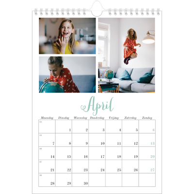 Fotokalender A4 (20 x 30 cm) — Hallo wereld [April]