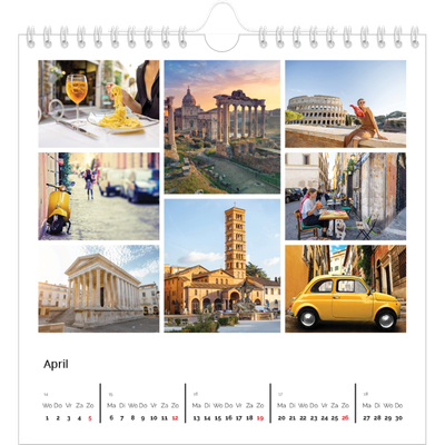 Jaarkalenders vierkant — Collage in blokkenpatroon [April]