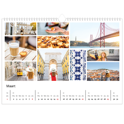 Fotokalender A3 — Collage in blokkenpatroon [Maart]
