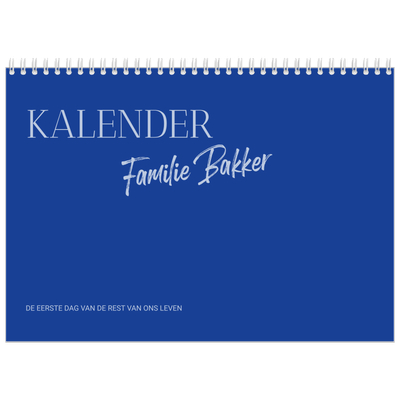 Fotokalender A4 Dubbel (30 x 40 cm) — Kobalt klassieker [omslag]