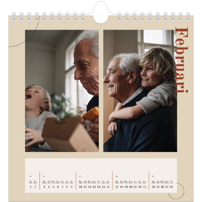 Jaarkalenders vierkant — Asymmetrische tekst [Februari]