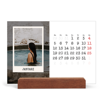 Bureaukalender met houten standaard — De portretselectie