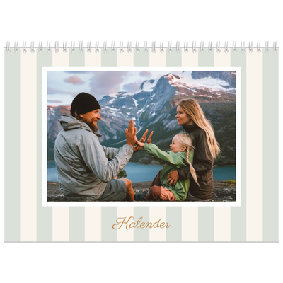 Fotokalender A4 Dubbel (30 x 40 cm) — Schrift en strepen [omslag]