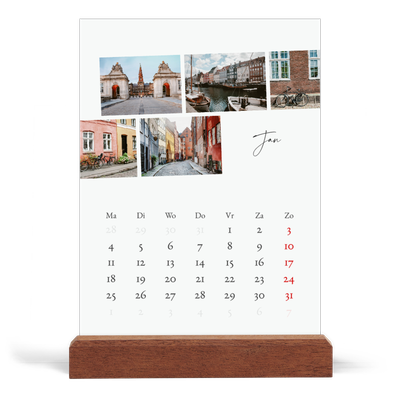 Bureaukalender met houten standaard  — City trip [Januari]