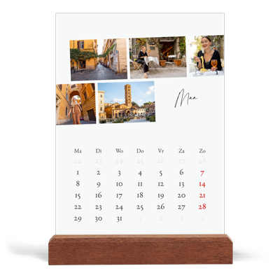 Bureaukalender met houten standaard  — City trip [Maart]