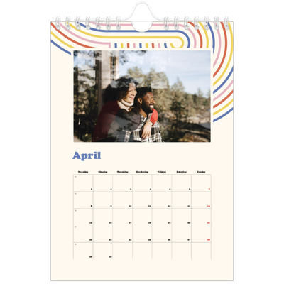 Fotokalender A5 — Retro strepen [April]