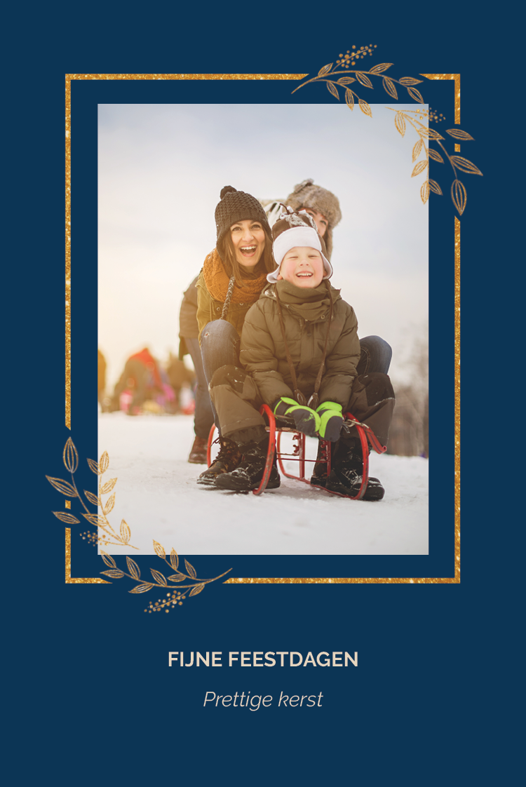 Fotokaarten — Blauw met gouden frame