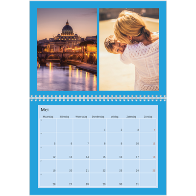 Fotokalender A4 Dubbel (30 x 40 cm) — Fel gekleurde kaders [Mei]