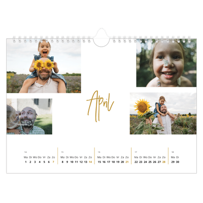 Fotokalender A4 — Goudkleurige letters [April]