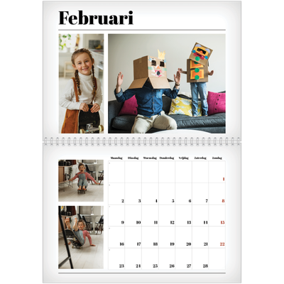Fotokalender A4 Dubbel (30 x 40 cm) — Vers van de pers [Februari]